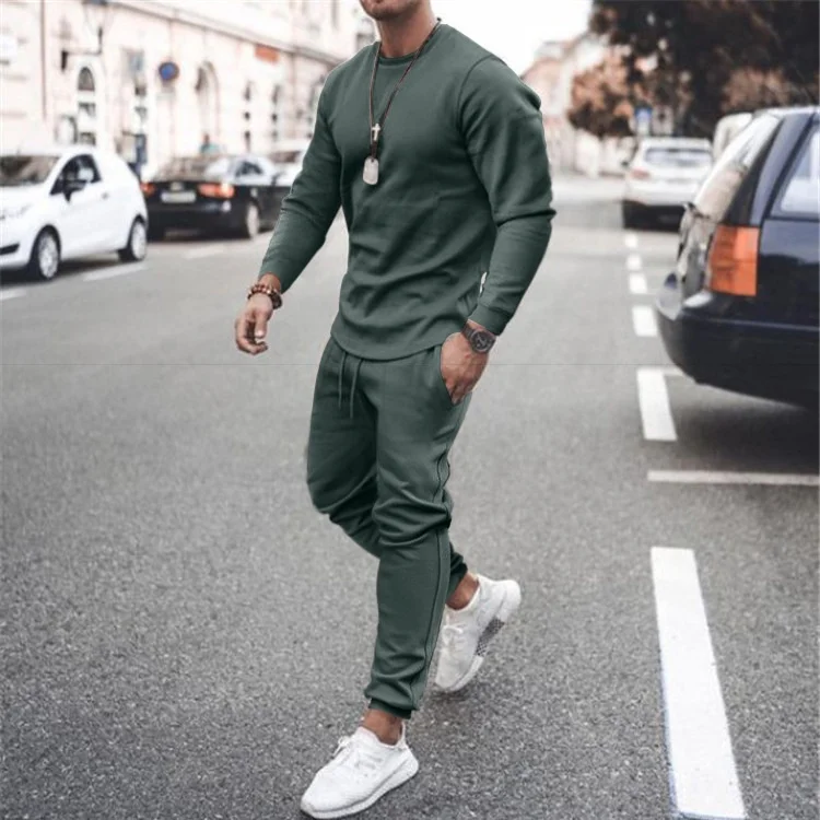 

KX-0317 Hot Sale summer casual long sleeve t-shirt shorts outfits jogging two piece men tracksuit set