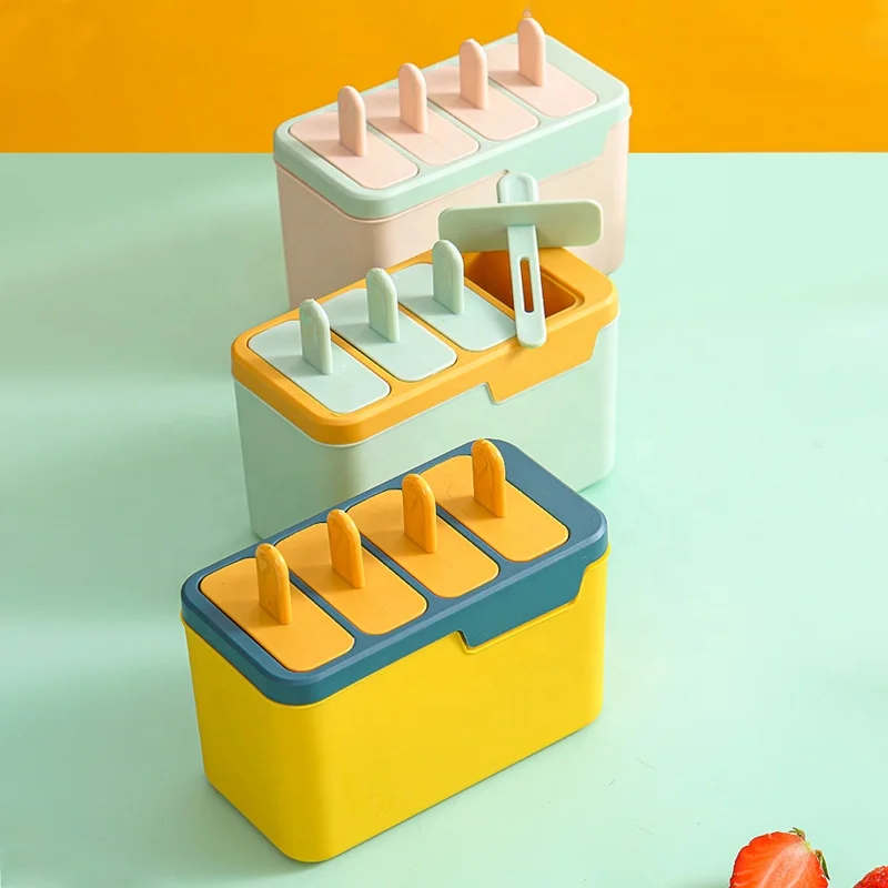 

Ice Cream Tools Reusable Colorful Silicone Ice Pop Maker Popsicle Molds Set, Blue, pink,yellow, yellow-green, yellow and blue, pink green