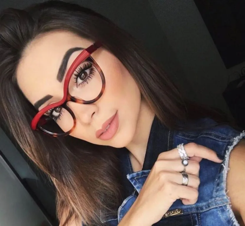 

New Model Cateye Eyewear Designer Cat Eyeglasses Ladies Fashion Optical Frame Glasses Women, Custom colors