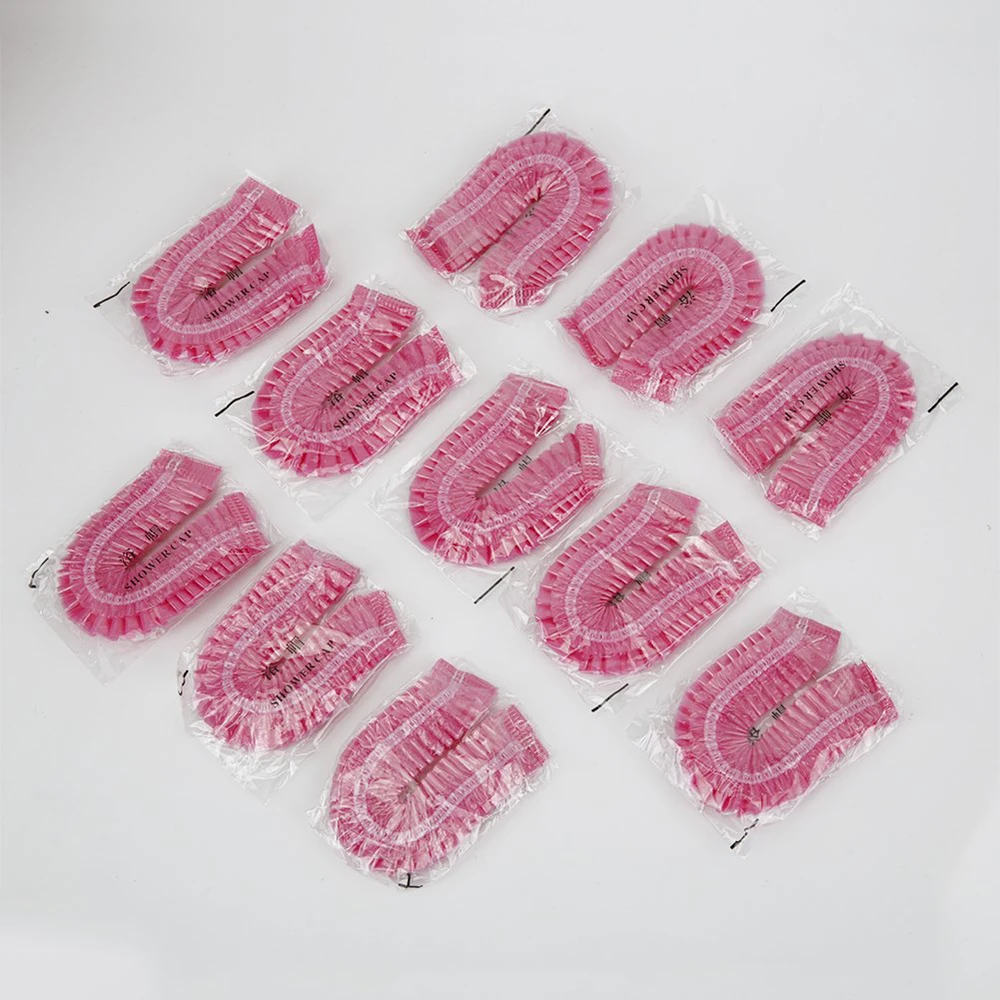 Disposable plastic bathing shower cap