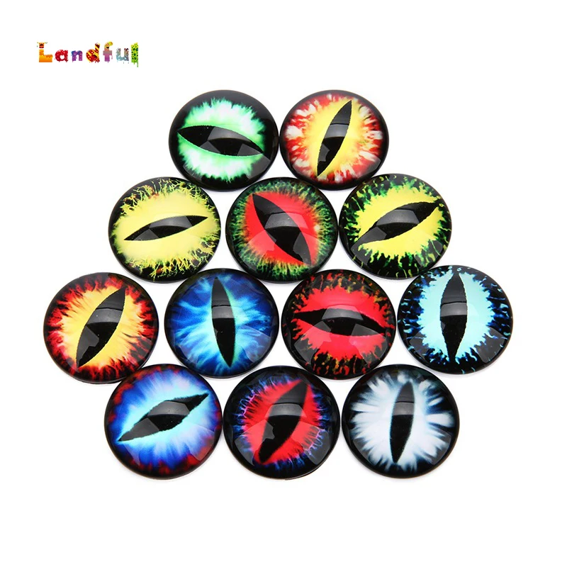 10mm Dragon Eyes Doll Eyes Half Round Glass Dome Cabochons For Doll
