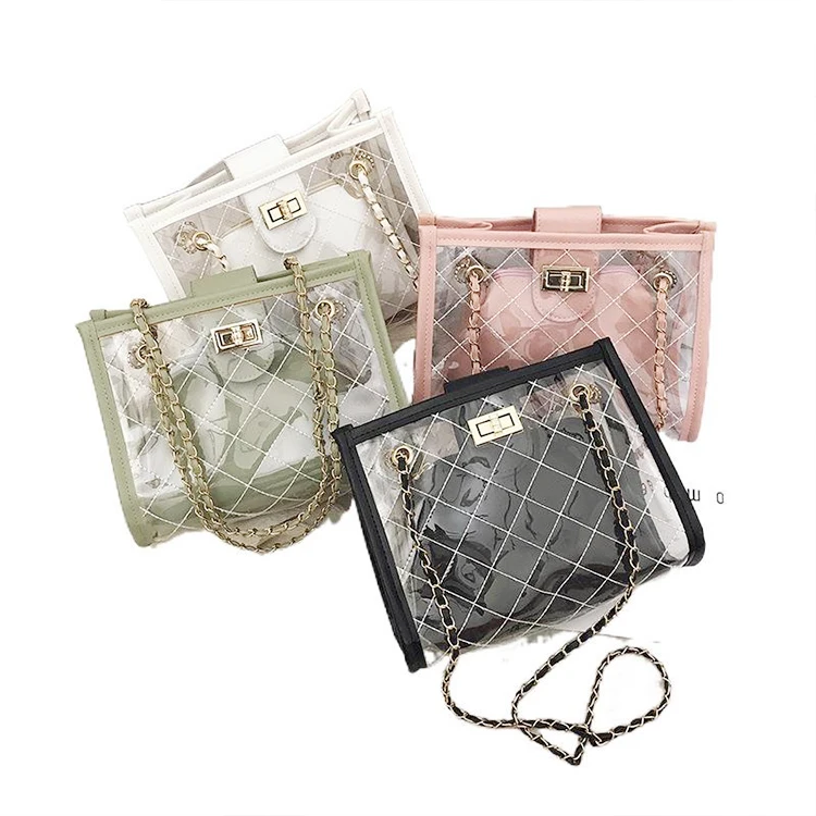 

2021 Hot Selling New Design Transparent Waterproof PVC Cross-body Bag Women RTS Handbags, Customized color