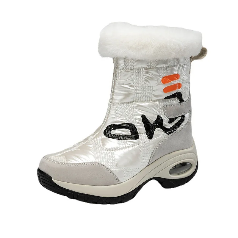 

Snow boots leisure 2021 new ladies waterproof large size cotton shoes winter plus velvet outdoor hiking high-tube cotton shoes
