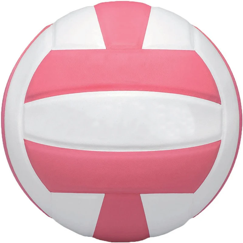 

Pink Cheap Price Official Size 5 Customized Beach Volleyball ball PVC PU Leather Laminated Volleyball, Custom color
