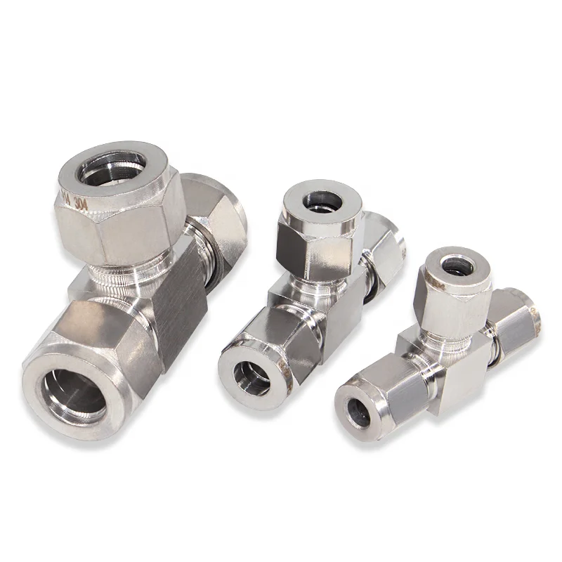 

Stainless steel ferrule flared tee joint metal pipe connector
