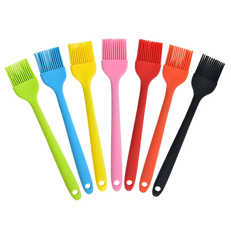 

Factory price silicone basting pastry BBQ brushes oil Sauce brush for Kitchen cooking, Blue,green,red,pink,orange, yellow, black