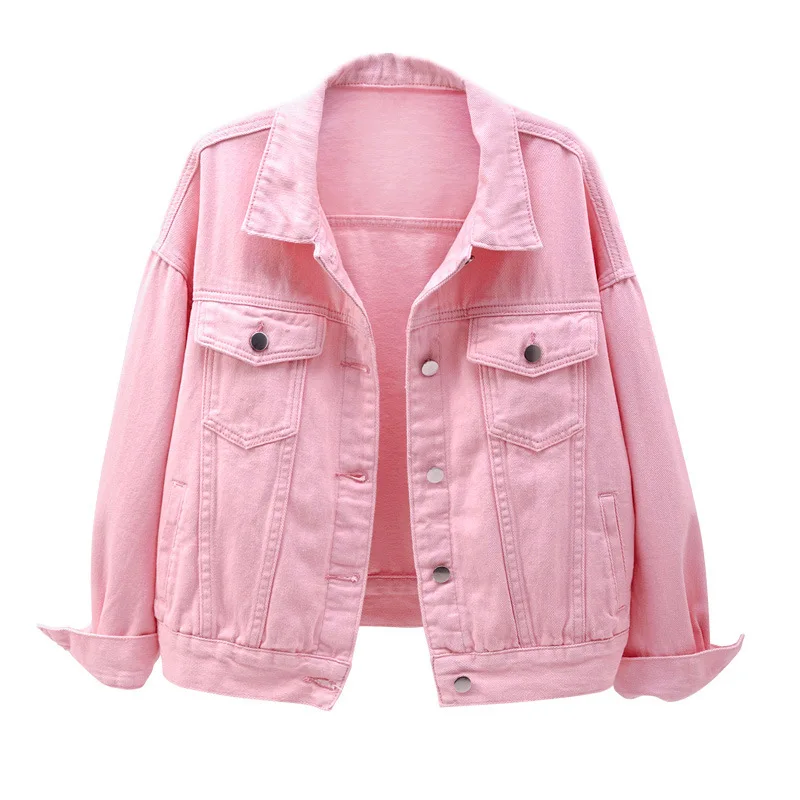 

Exquisite Fashion Denim Coat Windproof Purple Jacket Women Unbranded Pink Denim Jacket, 6 colors