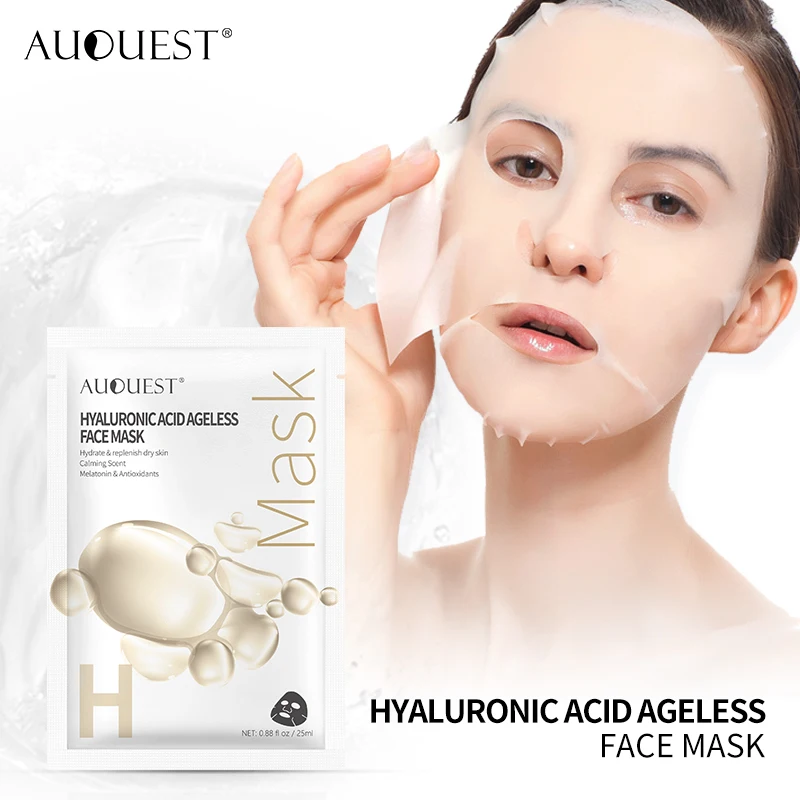 

OEM ODM Hyaluronic aicd Sheet Organic Acid Repairing & Hydrating Deep Penetrate into Skin Natural Anti aging Facial Mask, White color