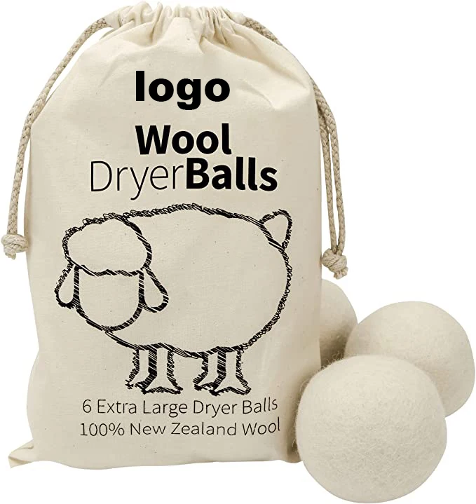 

Sopurrrdy Wholesale 6 Pack Eco Friendly Laundry Wool Dryer Balls with Cotton Bag, White grey dark grey