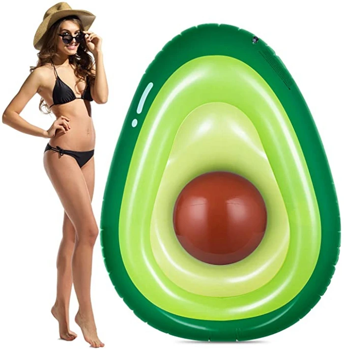 

Inflatable Avocado Pool Float Floatie with Ball, Green