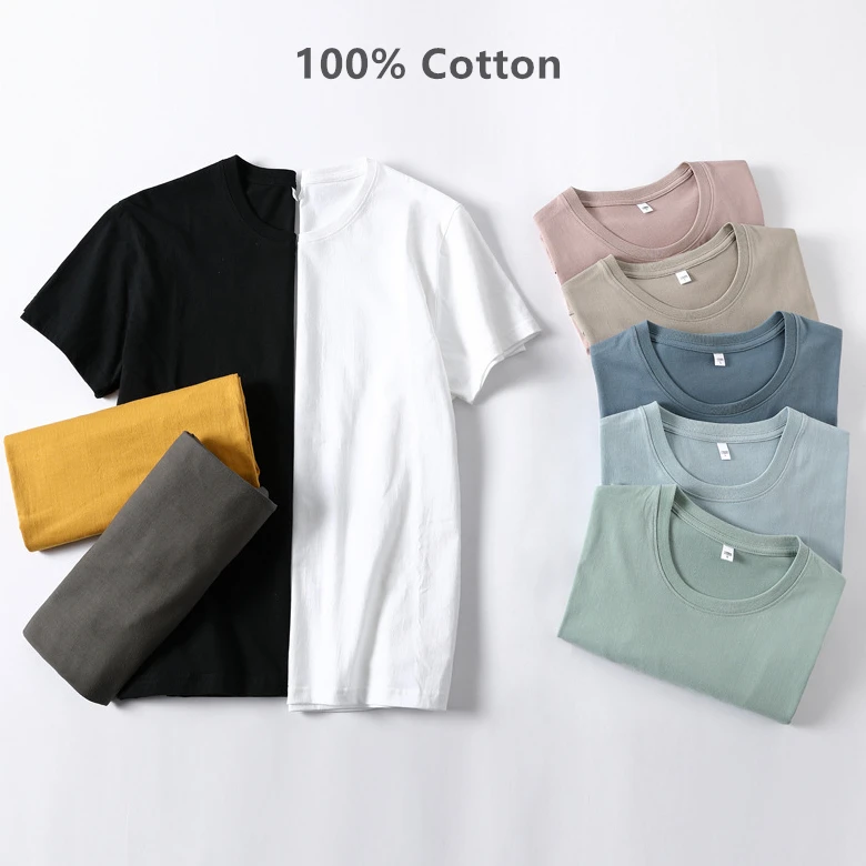 

High Quality Tee Shirts With Logo Customize Logo Tshirt Soft 100% Cotton Print On Demand T-Shirt Oversize Plain Men Blank T Shir, Accept customized color