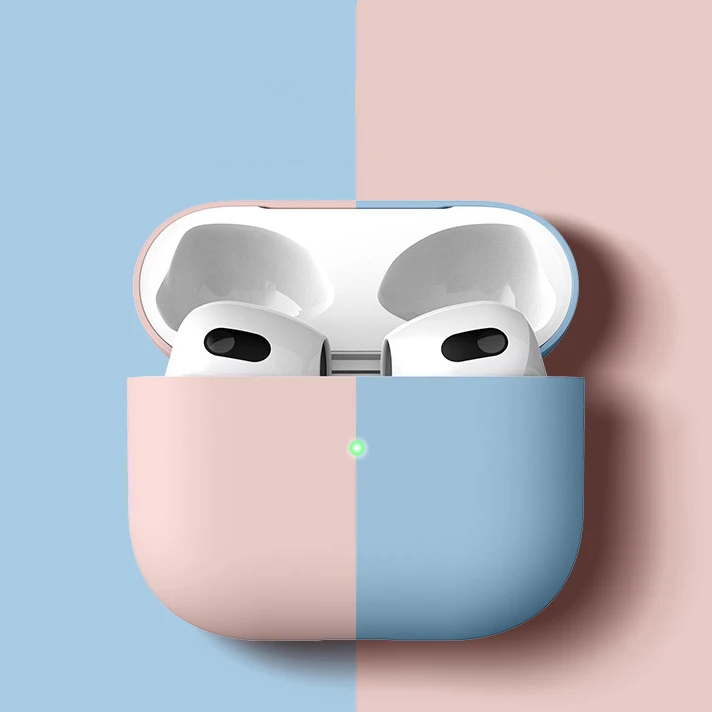 

Original Liquid Silicone Protective Earphones Case Soft Thin Cover For Apple Airpods 3, Multi colors