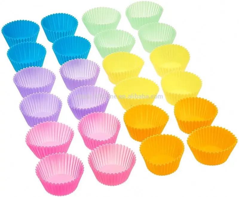 

Amazon Hot Sell 24-Pcs Reusable Silicone Cake Molds Baking Molds Muffin Cups, Nonstick & Heat Resistant Cupcake Baking Liners