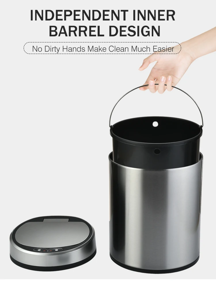 Stainless Steel Touchless Automatic Sensor Trash Can - Buy Trash Can ...