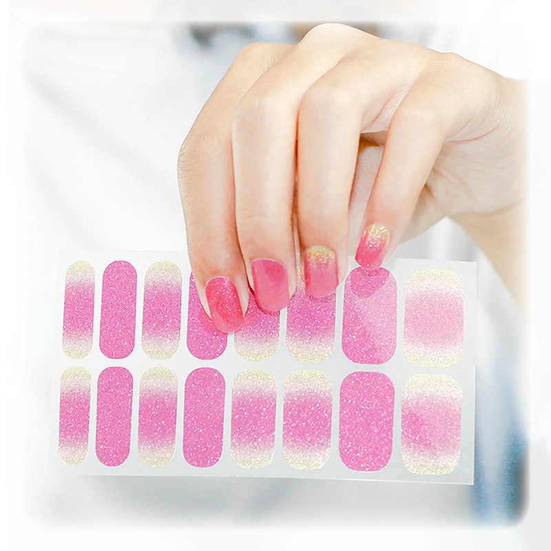 

New Fashion Women Nail Sticker Shimmering Powder Foil Nail Wraps, Colorful