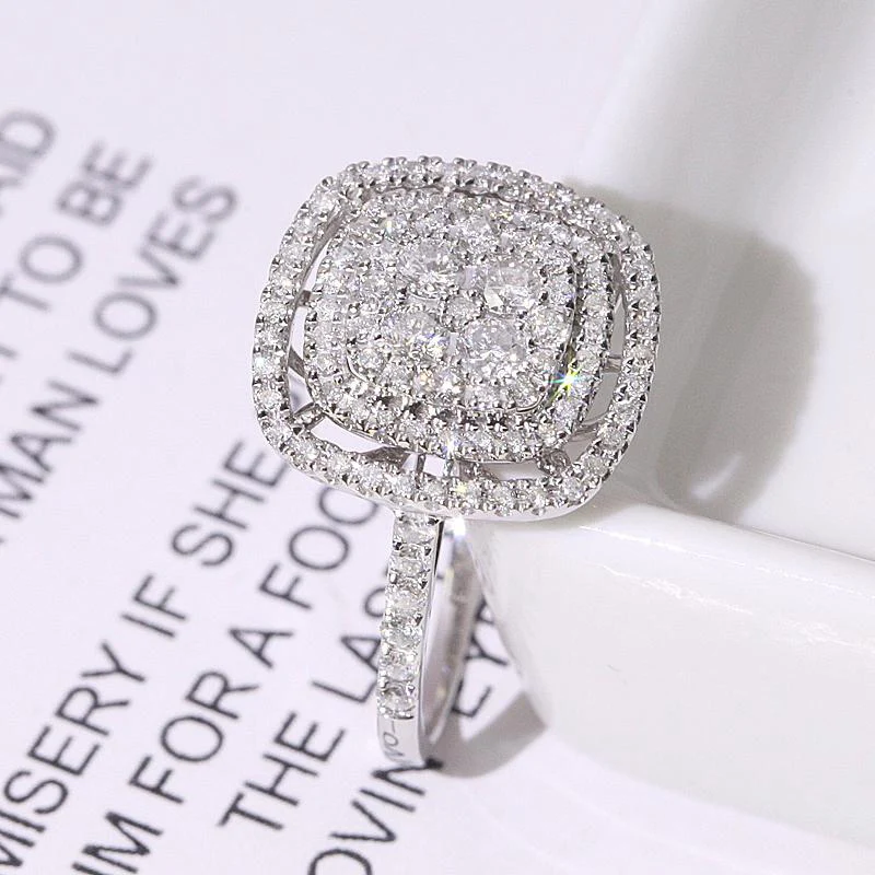 

FFT fine 18K gold jewelry densely small diamond pave wedding band ring