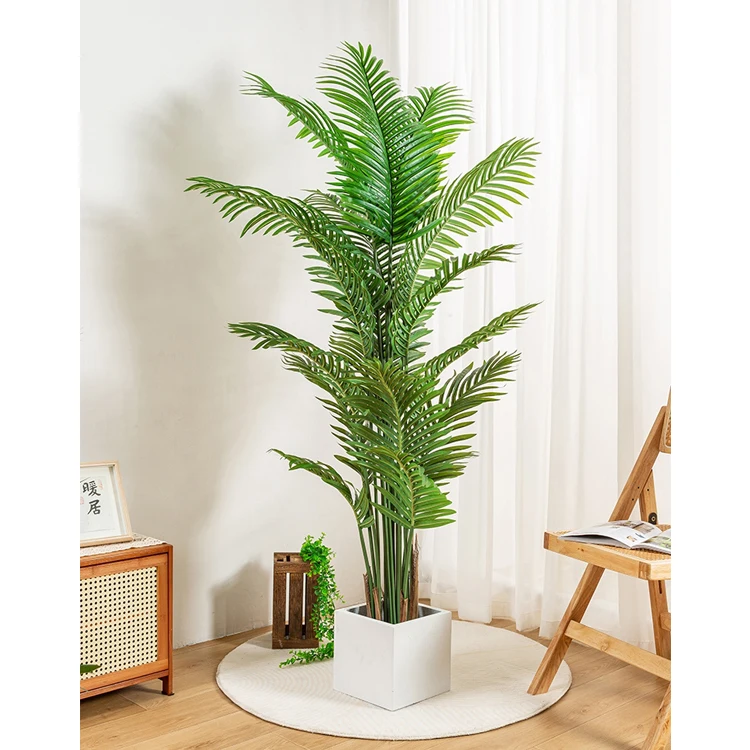 Outsunny 120Cm/4Ft Artificial Palm Tree Decorative Plant With19 Leaves