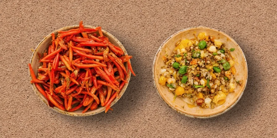 Dried ancho, mulato, and pasilla peppers arranged neatly