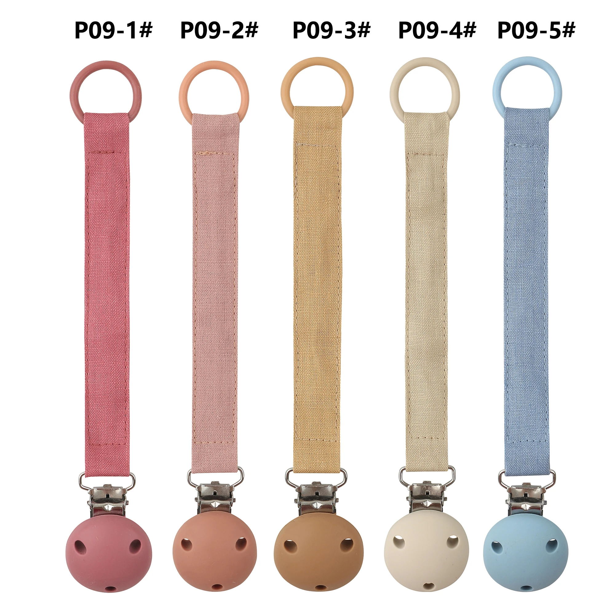 

Wholesale Custom Baby Teething Dummy Chain Holder Silicone Pacifier Clip