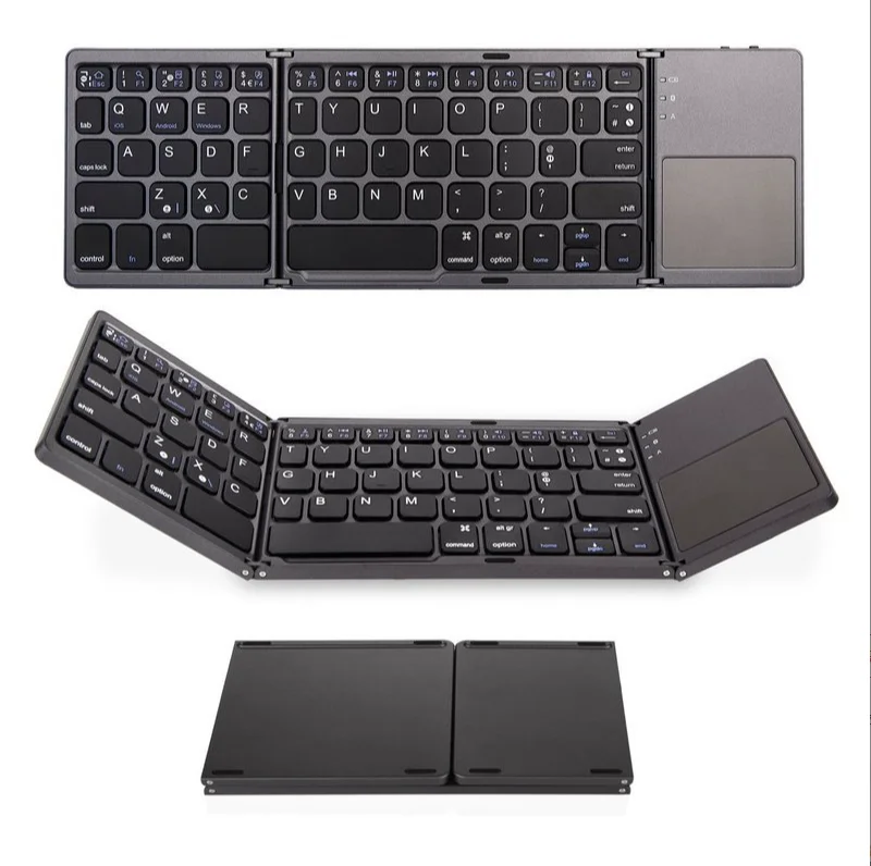 

hot-sell new mini triple folding wireless keyboard Mini Portable small keyboard phone laptop Tablet