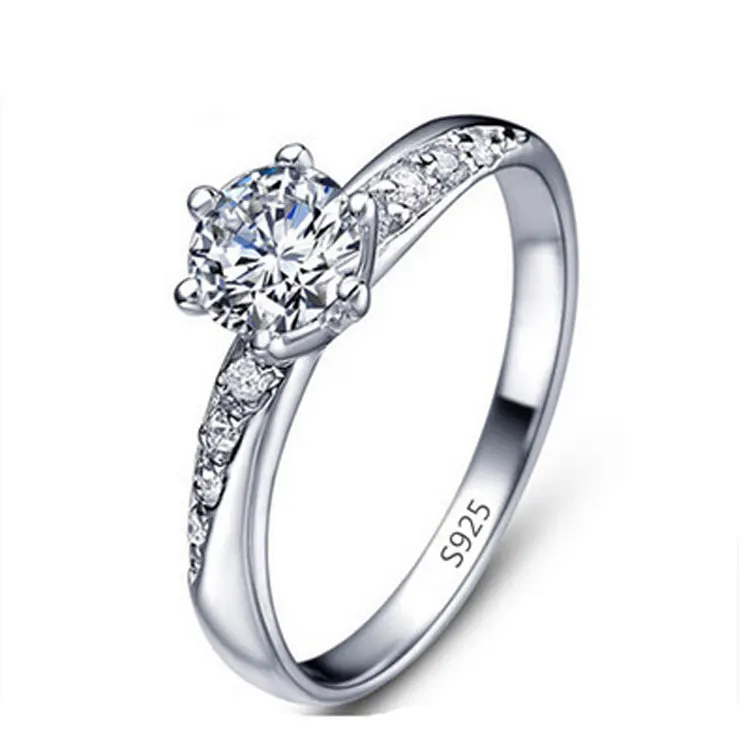 

New Arrival Trendy Creative Ring 925 Sterling Silver Ring Crystal Diamond Wedding Rings for Women