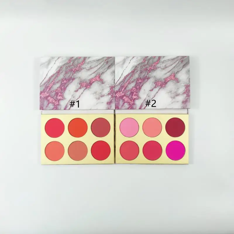 

2021 new private label customized own brand blush palette, 6 colors