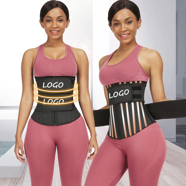 

2021 Double Compression Waist Trainer 25 Steel Boned Logo Waist Trainer