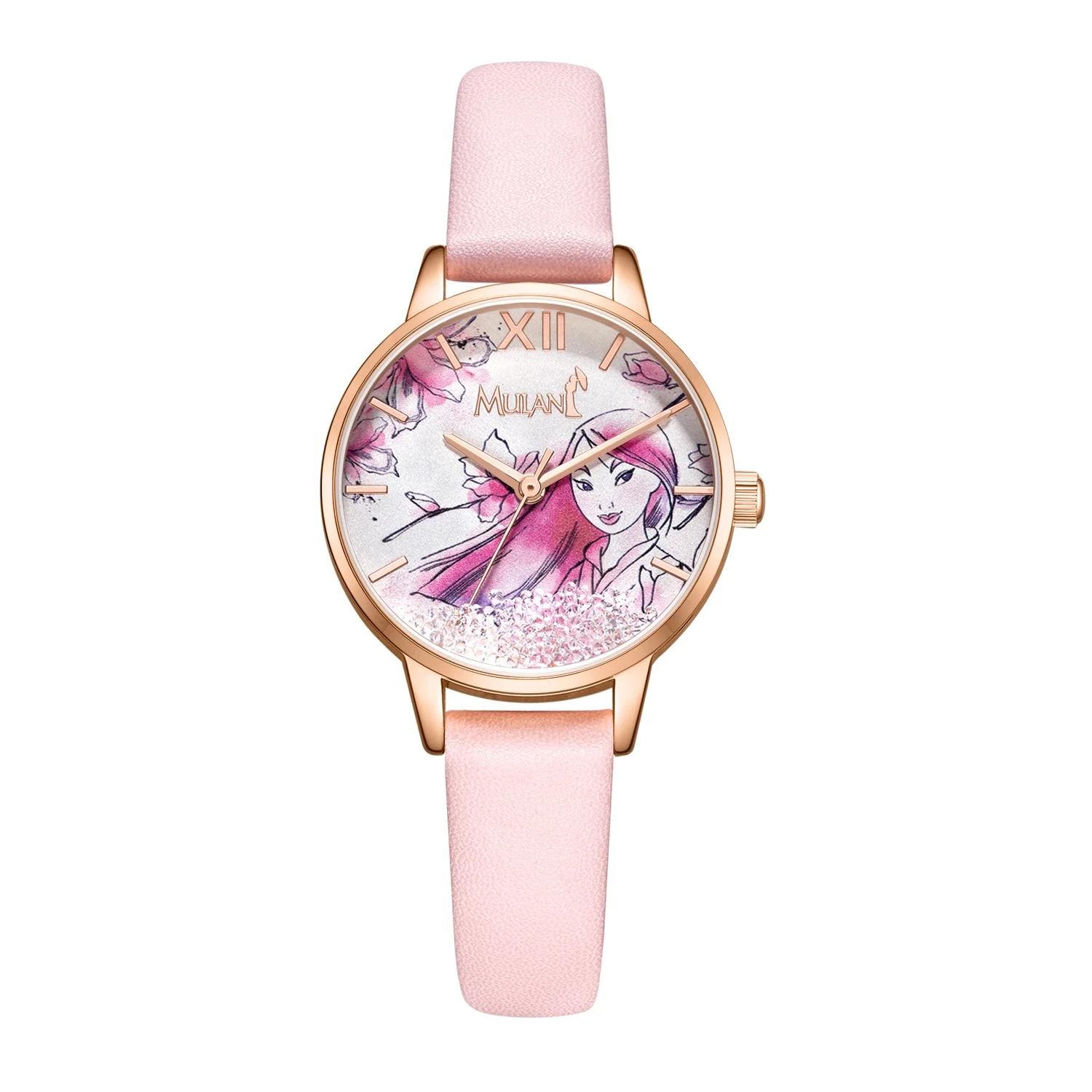 

Modern Trend 3D Printing Disney Mulan Character Fashion Watch for Ladies