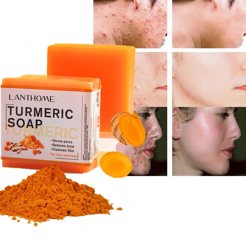 

Wholesale Handmade Turmeric Shower Bath Soap Natural Organic Beauty Skin Whitening Lightening Turmeric Face Soap