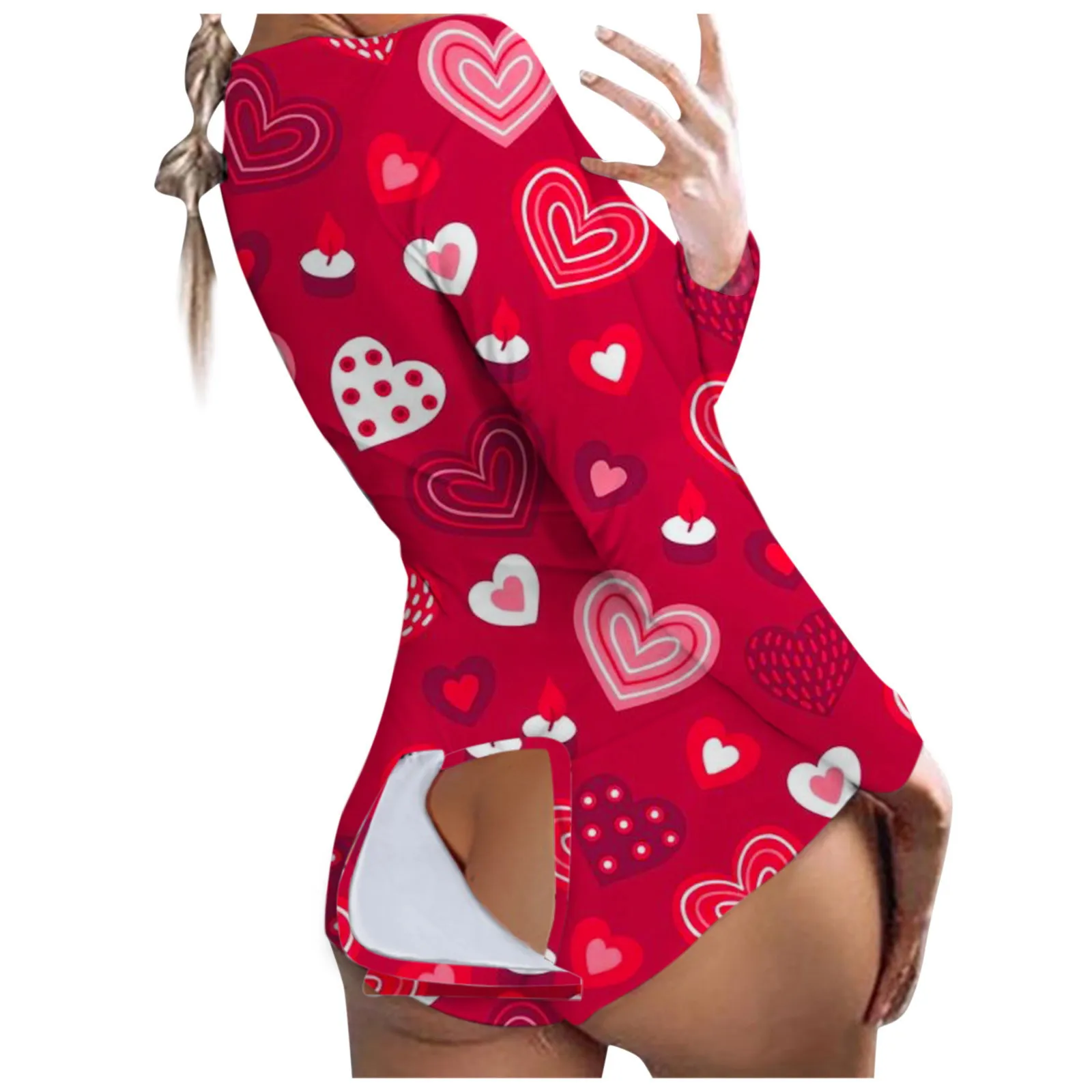 

Custom pattern 13 colors Women New print cartoon sexy women pajamas long sleeve adult onesie with butt flap, Show at the picture