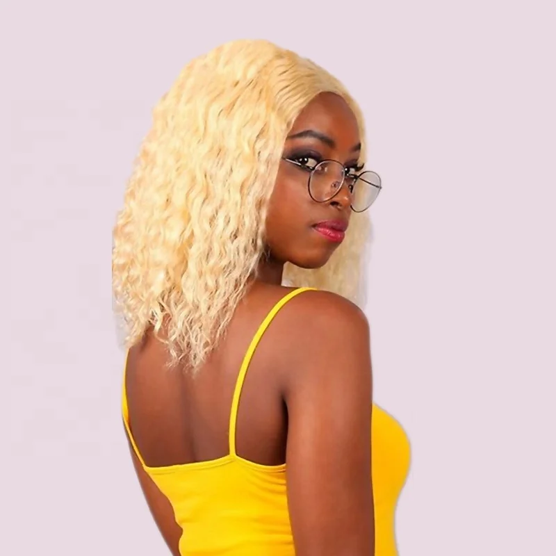 

#613 Blonde Hair Color Virgin Brazilian Human Hair Front Lace Wigs with Baby Hair