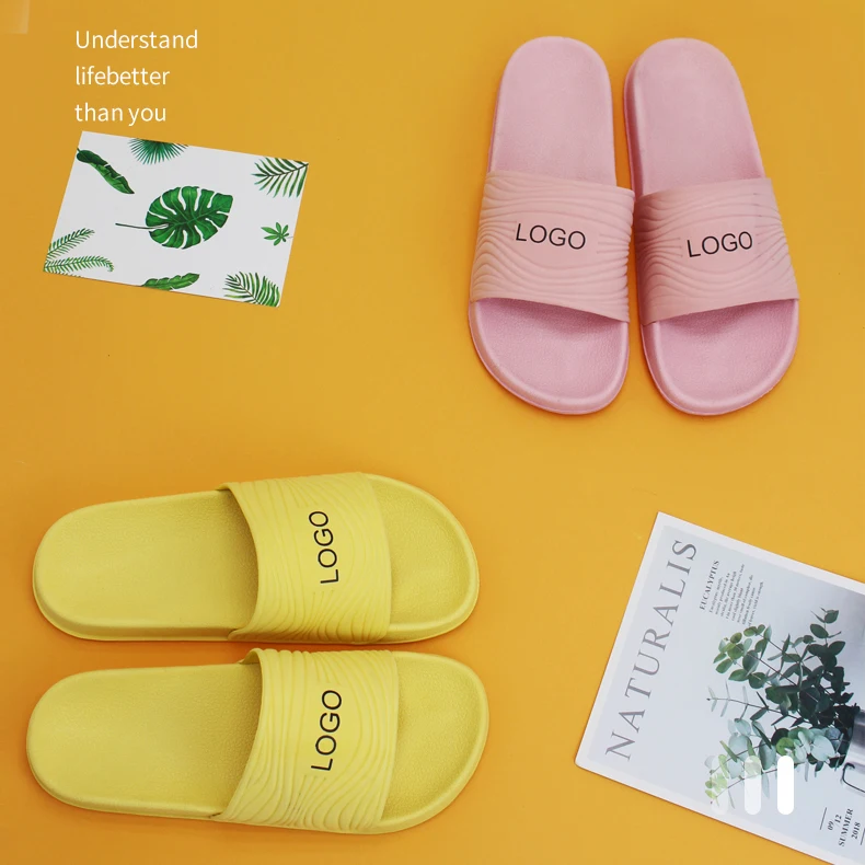 

MOQ:50 custom upper slide sandal customized logo sliders anatomical arch support slippers Softer rubber EVA slides, Picture