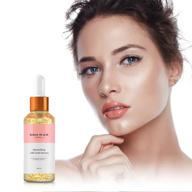 

Glow It All Private Label Niacinamide Anti Wrinkles Firming And Hydrate 24k Face Essential Serum Set With Nature Biotin