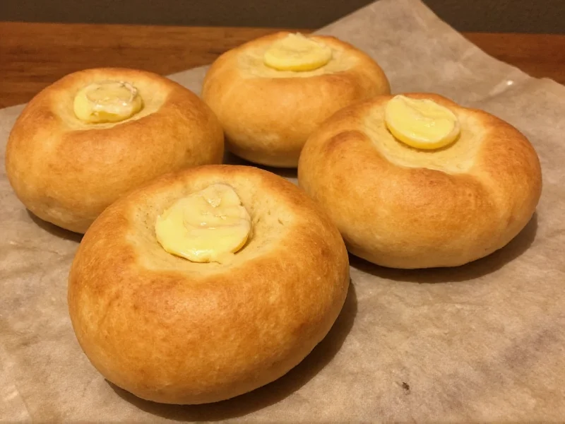 Freshly baked yeast free rolls with butter