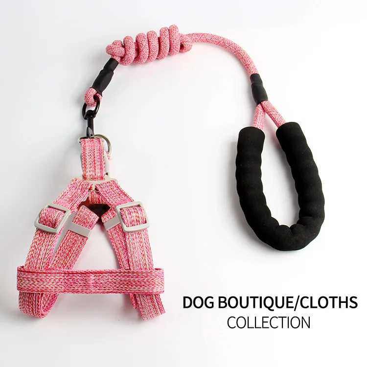 

2021 Hot Selling Dog Leash Harness Adjustable Durable Nylon Braided Leash for Small Medium Dog, Red, lt green, dk green, black