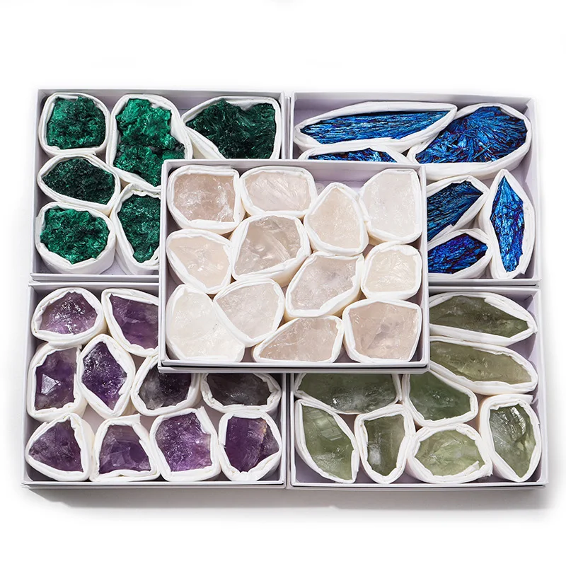 

Natural Rare Rock Ore Quartz Raw Crystal Stones Mineral Specimens Box