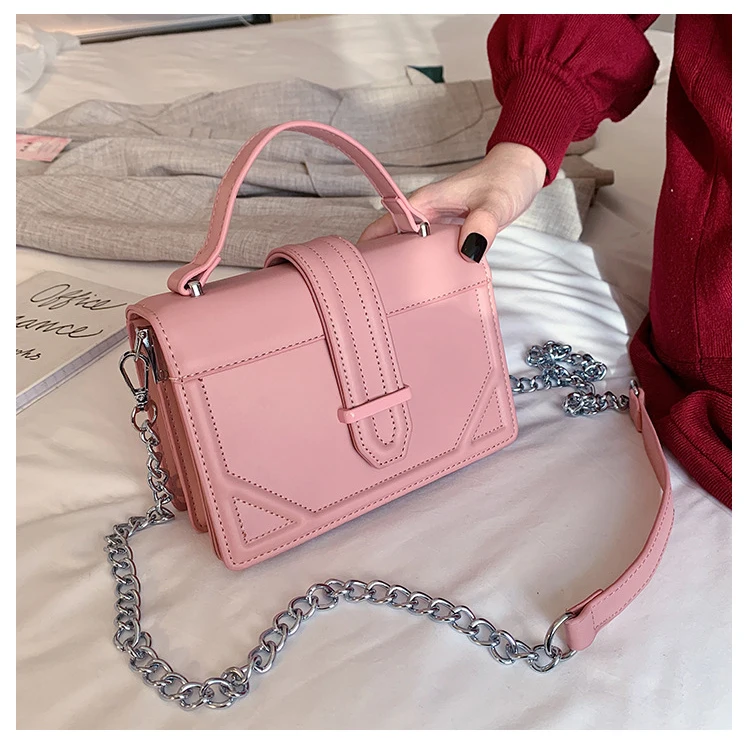 

ladies shoulder messenger bag chain strap small box shaped girls purses handbags
