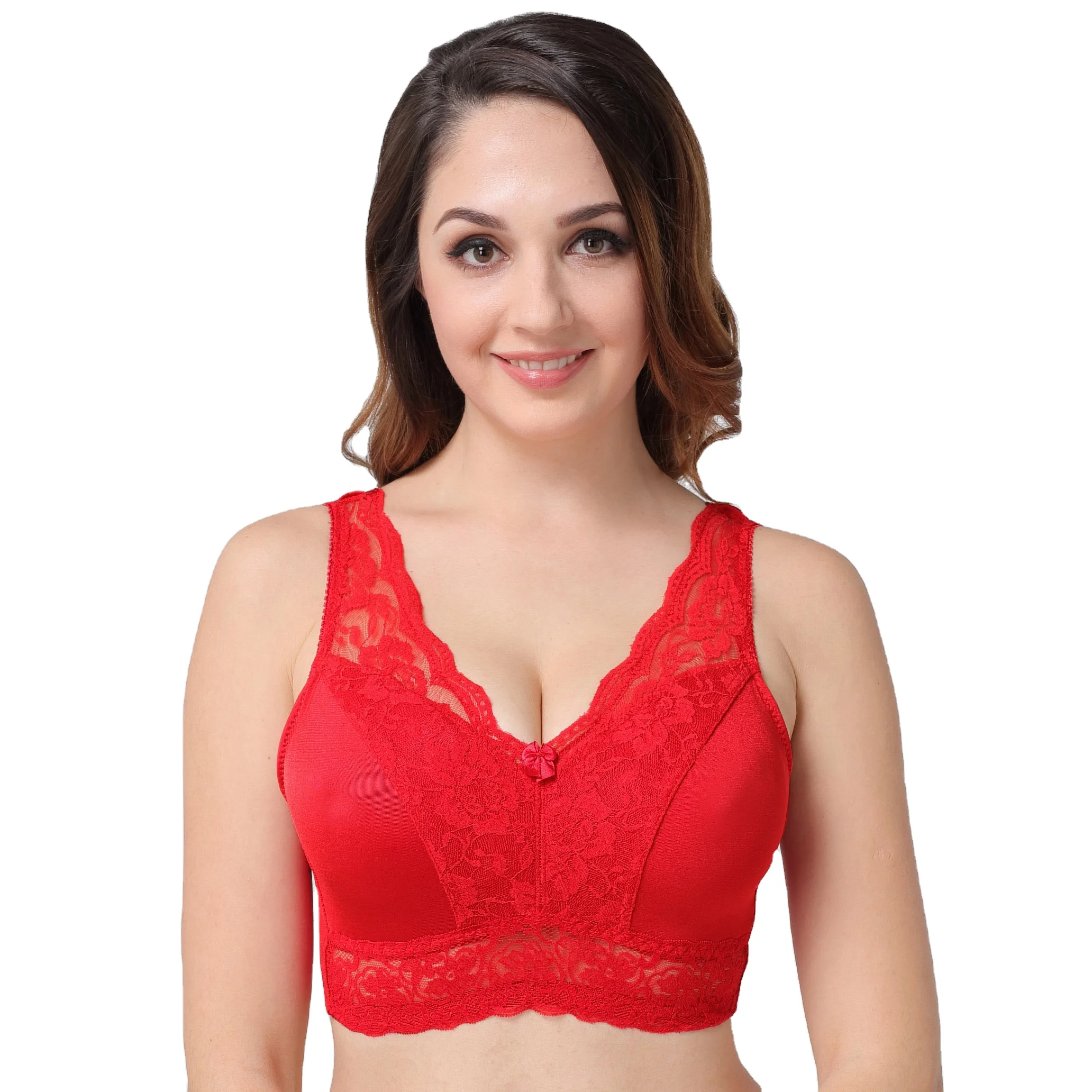 

Woman sujetador de encaje wirefree lace bra sostenes de encaje full coverage cups big size bra plus size non padded lace bra