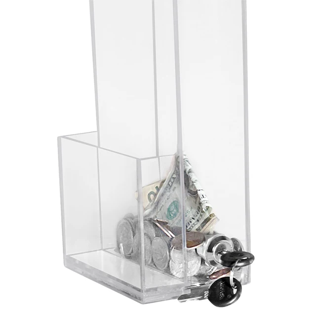 Wholesale Clear Acrylic Donation Box With Lock Acrylic Brochure Holder ...