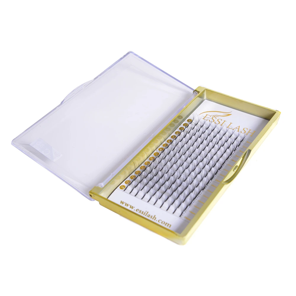 

Wholesale 0.03 Mega Volume Eyelash Extensions Pointy Premade Fan D Curl 8-15MM able Storage, Dark matte black