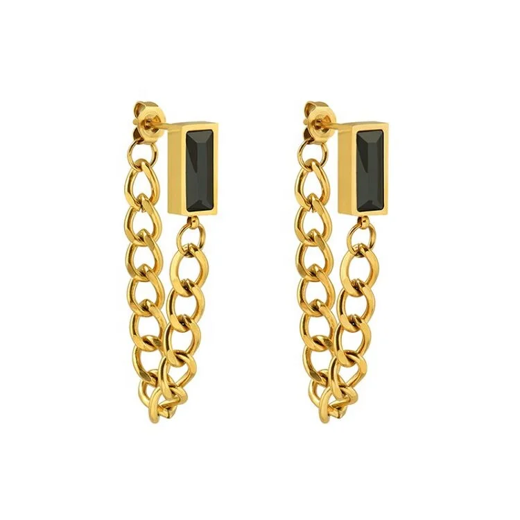 

Luxury Women Gold Plated Stainless Steel Hoop Jewelry Earrings