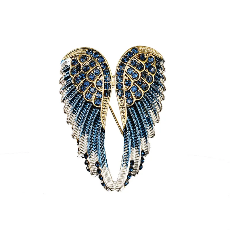 

Vintage Elegant Angel Wing Alloy Saftey Jewelry Wholesale Korean Women Diamond Pin Personalizado Brooch, Picture shows