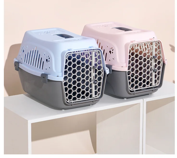 

Portable Solid Color Pet Travel Cage Outdoor Rabbit Dog Flight Case Convenient Detachable Cat Cage