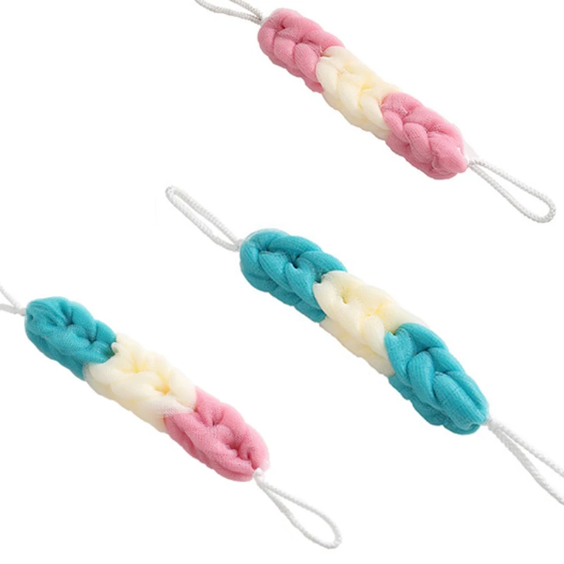 

Shower Loofah Puff Scrub Long Shower Sponge Colorful Net Bath Sponge Shower Bath Belt, Blue,pink,blue and pink