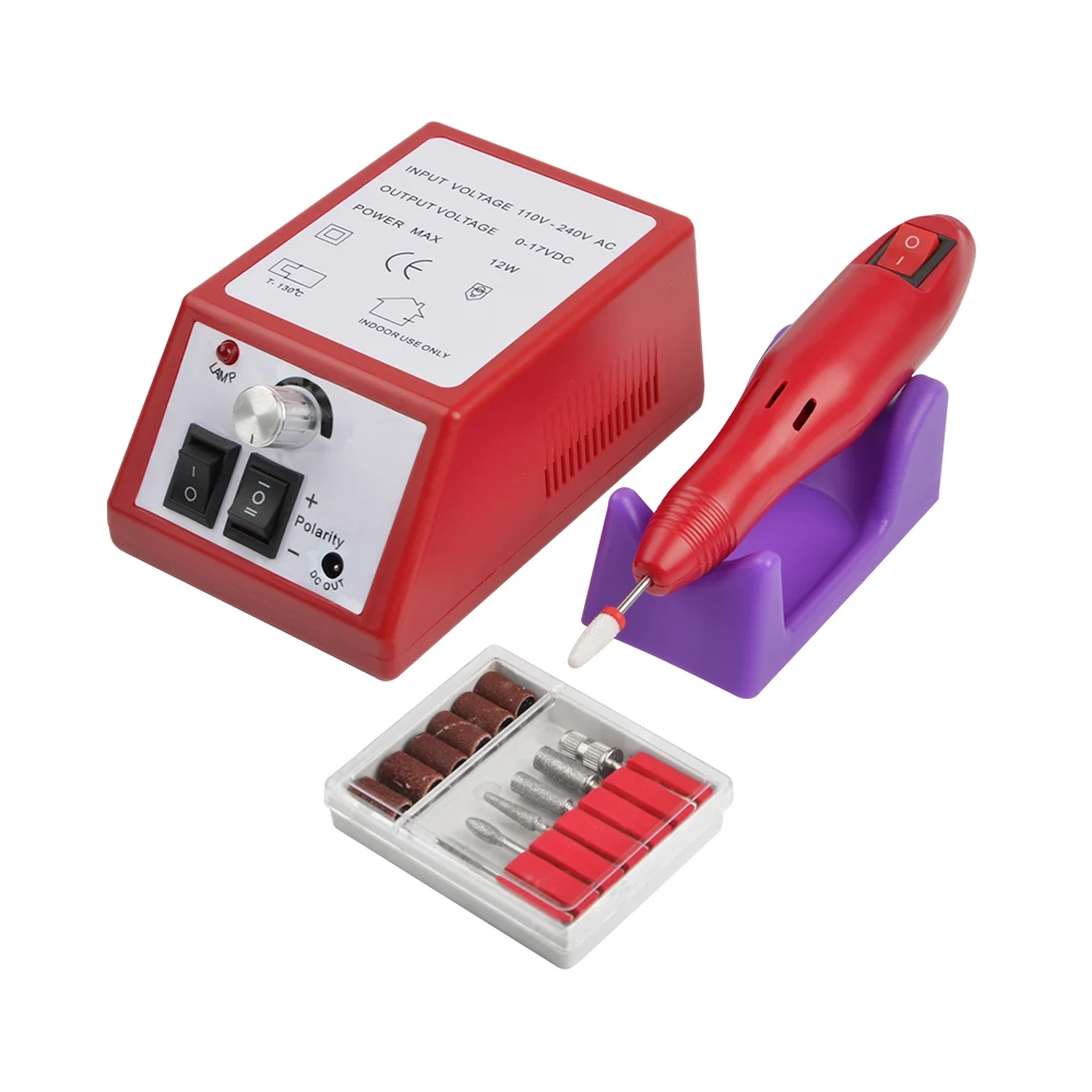 

Jimdoa Direct Sale Nail Art Drill Treatment KIT Machine 20000RPM Electric File Nail Drill Manicure, Red/ black/ pink/ white/ purple/ gray