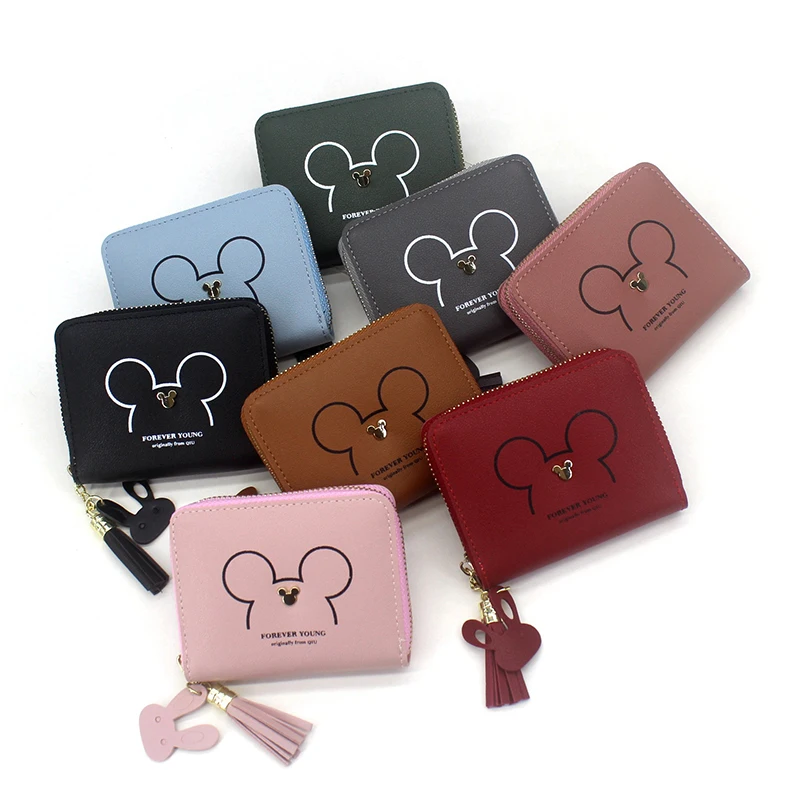 

Fancy cute cartoon kids wallet fashion design PU leather women purse wholesale lovely girl coins zipper wallet, Black,pink,blue,gray,red,green