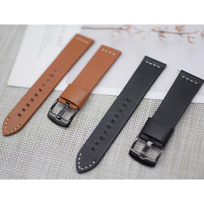 

Amazon hot sale New Product Color  Watch Bands Fashion Genuine leather Watch Strap, Optional