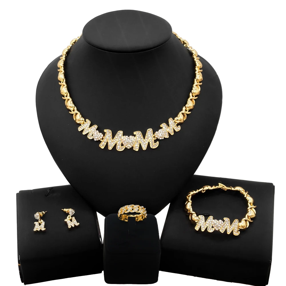 

Yulaili Mother's Day gift high quality 18K gold-plated I love you MOM jewelry set