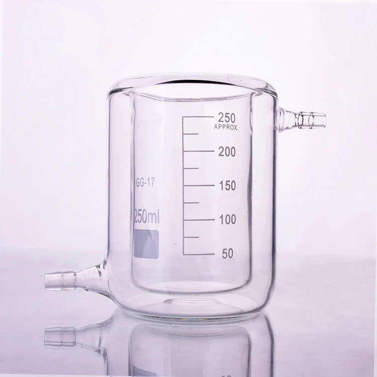 juler Glassware Labware Analytical Chemistry Double jacketed Beaker 50 100 150 2000ml3.3 High Borosilicate Thick Material Double Beaker 