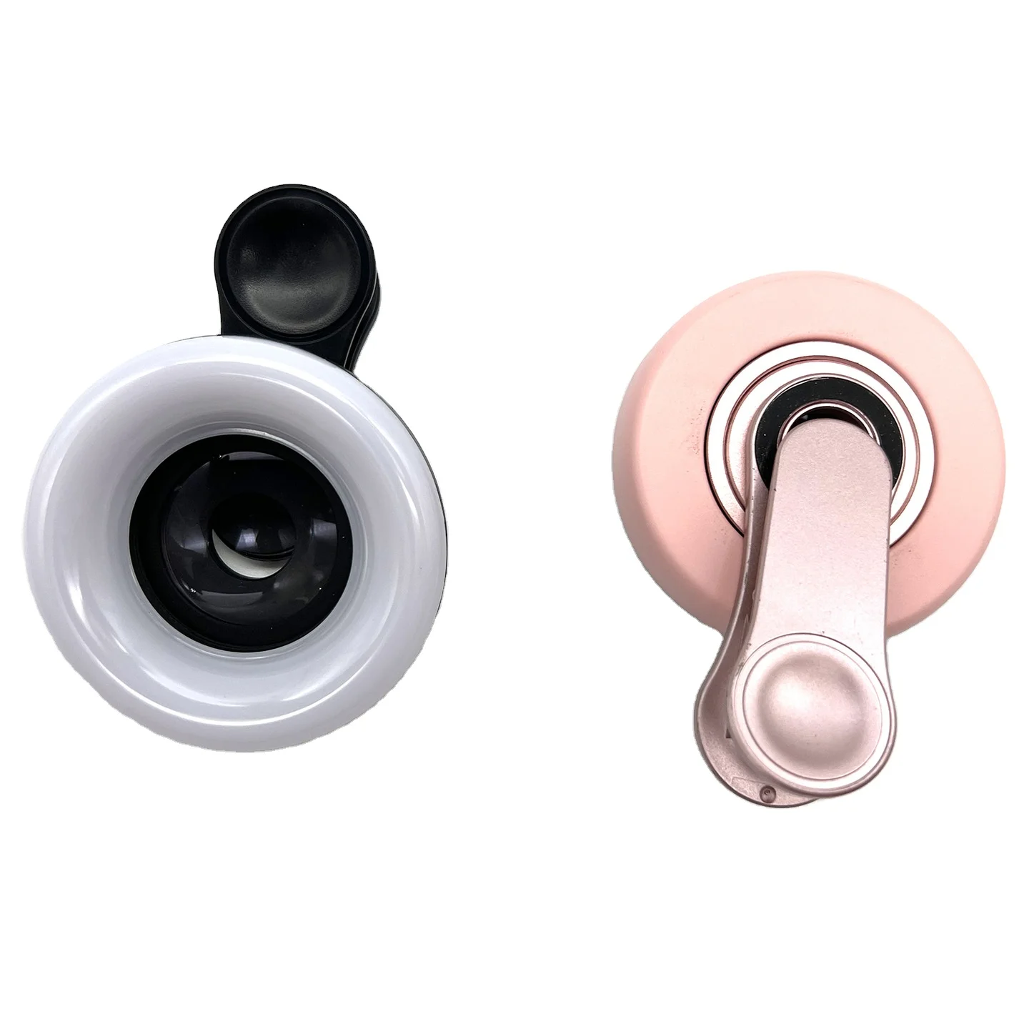 

New Cheap Usb Led Clip On Phone 2in1 Universal Ring Clip Light Selfie Ring Light 15X Macro Lens for smartphone, Black,pink